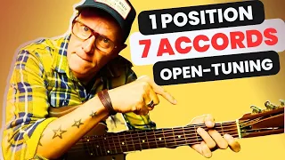 Comment jouer PLEINS D'ACCORDS de Guitare avec 1 SEULE POSITION en Open-Tuning