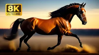 Exploring the Rare and Beautiful Golden Horse - 8K (60 FPS) Ultra HD with relaxing music