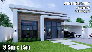 House Design | Simple House Design | 8.5m x 15m with Swimming pool