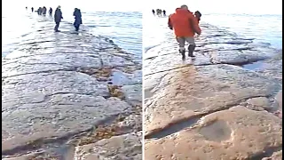 This Huge Ancient Road Emerged From The Ocean After A Storm Went Through The Pacific Ocean