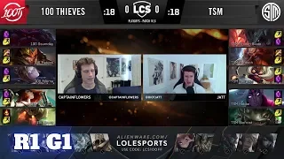 100 Thieves vs TSM - Game 1 | Round 1 PlayOffs S10 LCS Spring 2020 | 100 vs TSM G1