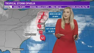 Ophelia forms off the coast of North Carolina