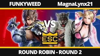 ESC 44 - Round 2 - FUNKYWEED (Lars) Vs. MagnaLynx21 (Armor King, Lucky Chloe) - Tekken 7 UK Local