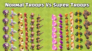 *MAX* Super Troops vs Normal Troops - Clash of clans