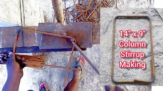 column ties or beam stirrups bending by hand || How they do it