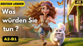 Glückliche verletzte Katze [A2-B1] | Deutsch Lernen | Hören | Geschichte & Vokabeln + Prüfung‼️