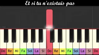 Apprendre "Et si tu n'existais pas" de Joe Dassin au piano (très facile pour enfant ou débutant)