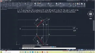 Line Inclined to both the Planes #1 #AutoCAD #EngineeringDrawing #Orthographic #Projection