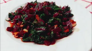 Beet tops. Super Tasty appetizer (salad) You can't pull it by your ears, how Tasty!