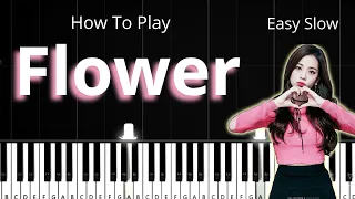 JISOO - FLOWER (꽃) - Easy Piano Tutorial(Slow)