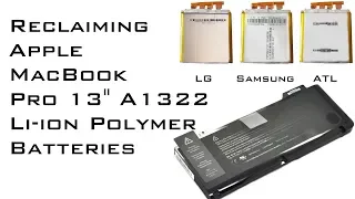 Battery Reclaiming: Apple MacBook Pro 13" A1322 Li-ion Polymer Batteries - 506971 Cells
