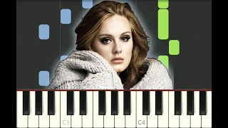 piano tutorial "ROLLING IN THE DEEP" Adele, with free sheet music