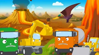 Go! Heavy Machinesaurus #8 Let's make a Volcano shelter l Learn Dinosaurs with Tayo Heavy Vehicles
