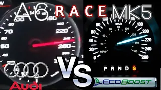 AUDI A6 2.0 quattro TFSI 252 HP VS Ford Mondeo 2.0 ecoboost 240 HP  - RACE - TOP SPEED- acceleration