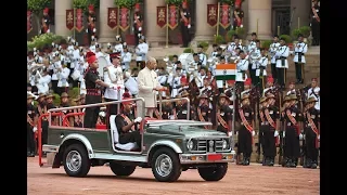 President Kovind witnesses a Ceremonical change-over of the Army Guard Battalion stationed at RPB