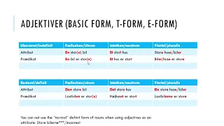 Adjectives in Danish