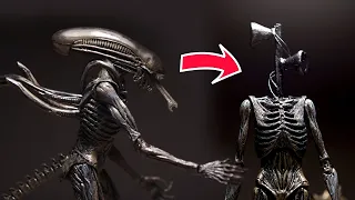 Homemade SIREN HEAD Using Alien Xenomorph | DIY action figure