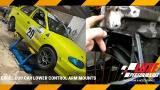 Welding the LCA mounts on a Hyundai Excel Race Car
