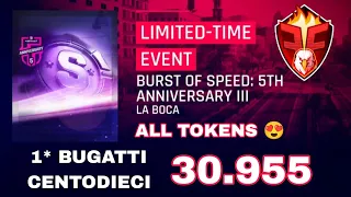 Asphalt 9 - BURST OF SPEED: 5TH ANNIVERSARY III - 1 STAR BUGATTI - SAME ROUTE FOR 1* TUATARA