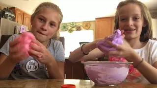 Teaching my friend how to make slime!!!!