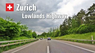 Spring Road Trip 🌳 Zurich Lowlands Highway • Driving in Switzerland 🇨🇭 [4K]