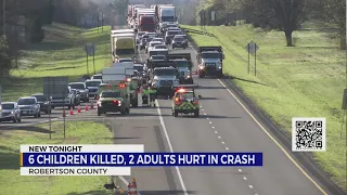 Six children dead, two adults injured after multi-vehicle crash in Robertson County