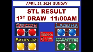 STL 1ST Draw 11AM Result STL Quezon STL Laguna STL Batangas STL Cavite April 28, 2024 SUNDAY