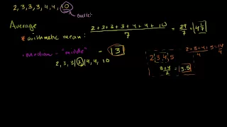 Average or Central Tendency: Arithmetic Mean, Median, and Mode