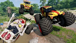 Monster Jam INSANE Racing, Crashes and High Speed Jumps #17  -  BeamNG Drive | Griff's Garage