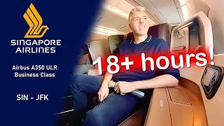 I took the WORLD'S LONGEST FLIGHT! Singapore Airlines A350ULR in Business Class. Flight review.