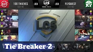 100 Thieves vs FlyQuest - Tie Breaker | Week 9 Day 3 S10 LCS Spring 2020 | 100 vs FLY W9D3