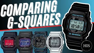 Comparing the G-Shock GW-M5610BA to Other G-Squares⌚↔️⌚ Distinct Differences in Displays & Details