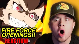 First Time Reacting to "FIRE FORCE Openings (1-4)" | NEW ANIME FAN