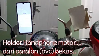 Cara membuat holder Handphone motor dari pararon (pcv) bekas || idea kreatif