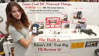 12 Volt Appliances, PowerUrus 100A LifePO4, Kiera's DC Test Rig Review, open 55 yr old time capsule