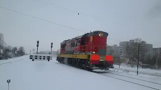 "Перекрашен" Тепловоз ЧМЭ3-1416 с приветом заходит резервом в Архангельск