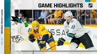 Sharks @ Predators 4/12 | NHL Highlights 2022