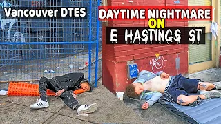 🇨🇦  Can It Get Any Worse? Life Of Homeless in  Vancouver BC, Canada.  East Hastings St. August 2023.