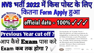 NVS Bharti 2022 rti reply Total Form Fill up | previous year cutoff| Exam date 2024 ✅