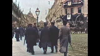 1896 year. Moscow, Tverskaya (Lumiere). Colorized history