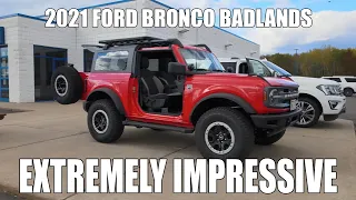 "Extremely Impressive" 2021 Race Red 2 Door Hard Top Ford Bronco Badlands