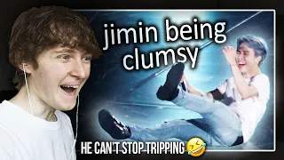 HE CAN'T STOP TRIPPING! (BTS Jimin Being Clumsy | Reaction/Review)