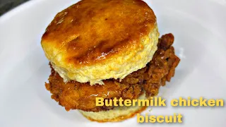 Honey Butter Buttermilk Chicken Biscuits | From SCRATCH