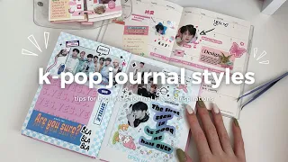 🌸 3 different k-pop journaling styles (ft. bts & txt) | journal tips for beginners 💕