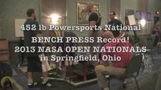 452 lb National Record Bench Press at 2013 NASA Open Nationals!