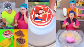 Ice cream challenge! 🍨Wednesday addams cake vs Mario cake mukbang