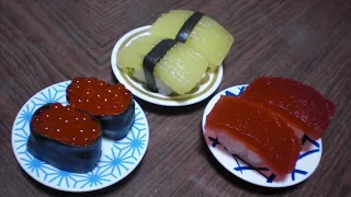 寿司形の菓子を作る　Making Mini sushi candy