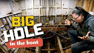 Ep 163 - Will This New HOLE In The BOAT SINK Us?? #boatrestoration