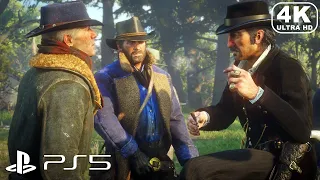 Red Dead Redemption 2 PS5 - The Van der Linde Gang arrive at Horseshoe Overlook (4K ULTRA HD)