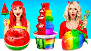 Rainbow Desserts Challenge | Food of The Same Colors Battle by X-Challenge